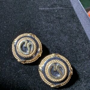 St. John Gold and Black Earrings